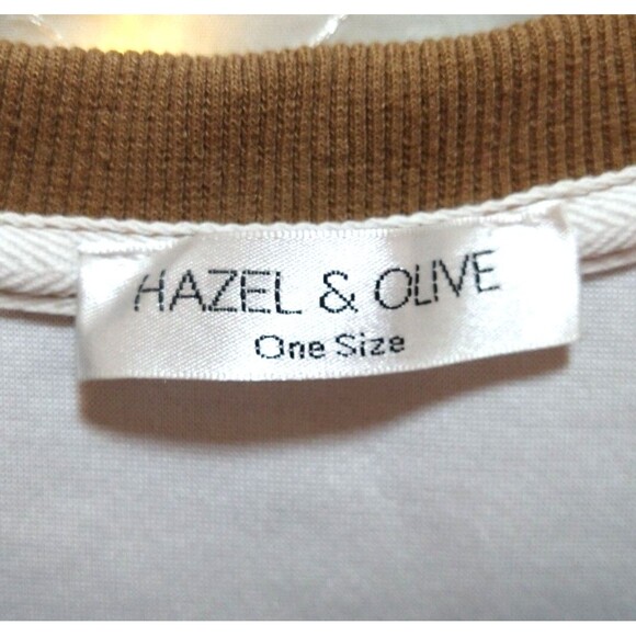Hazel And Olive Womans 3X One Size Brown Oversized Sweater Smile Embroided Thick - Picture 2 of 6